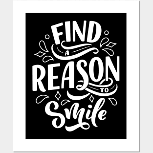 Find a reason to smile  WT- Lettering Posters and Art